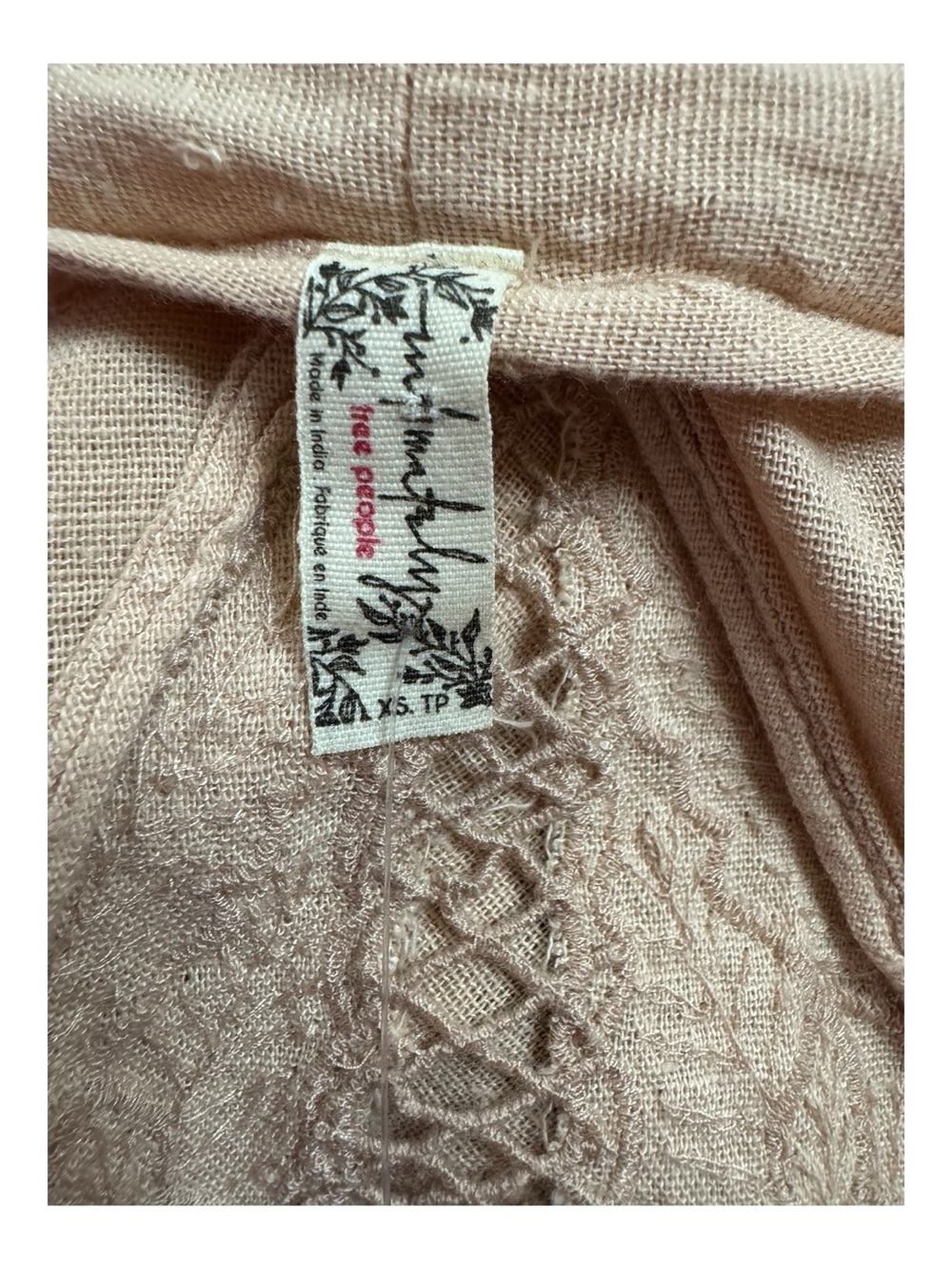 Free People Cool Nights Crochet Lace Open Cardigan in Conch Pink - Picture 6 of 8